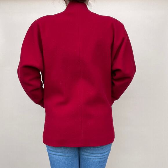 Vintage 1970's Wool Red Jacket, button up, Size 6 M - Picture 4 of 16